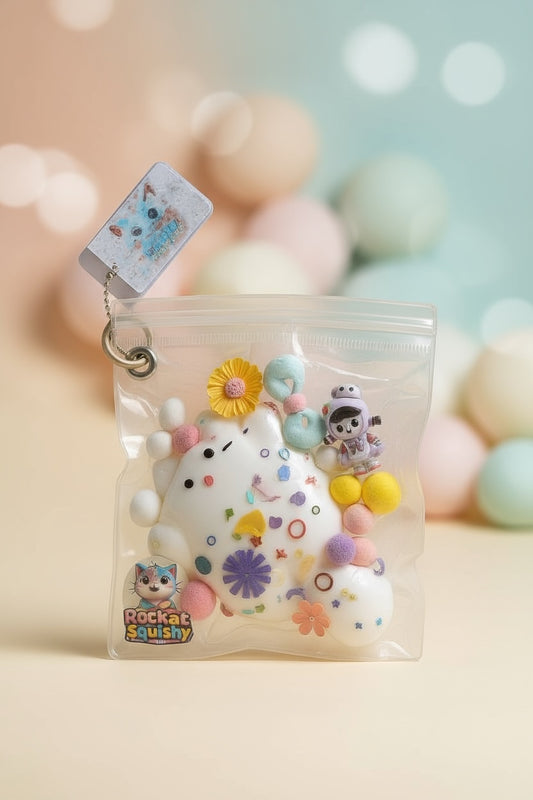 Squishy Snowy Cat (Medium Sticky)